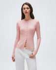 Cashmere Crewneck Cardigan Sweater