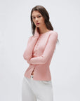 Cashmere Crewneck Cardigan Sweater