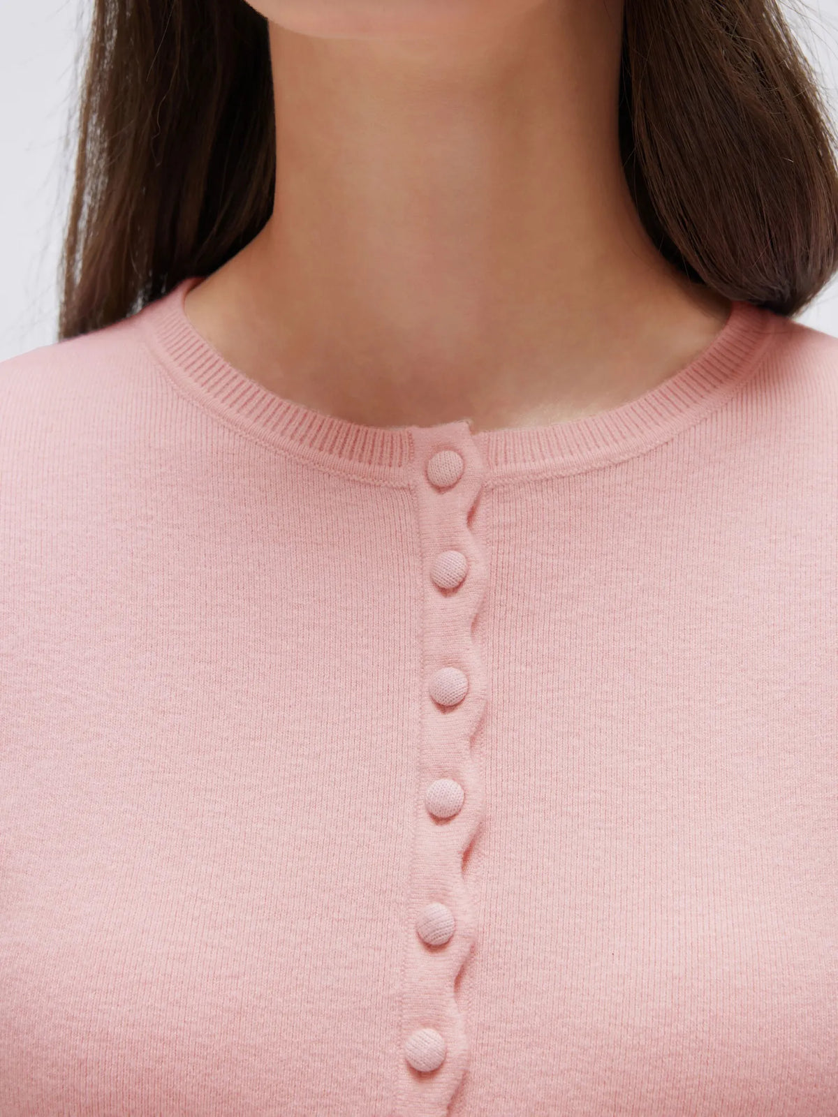Cashmere Crewneck Cardigan Sweater
