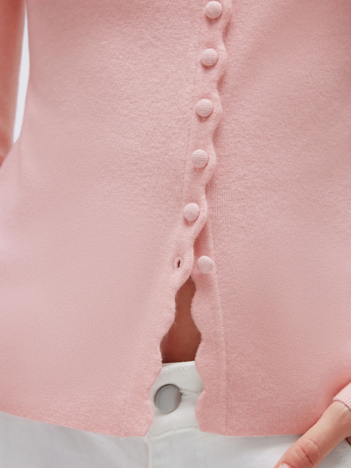 Cashmere Crewneck Cardigan Sweater