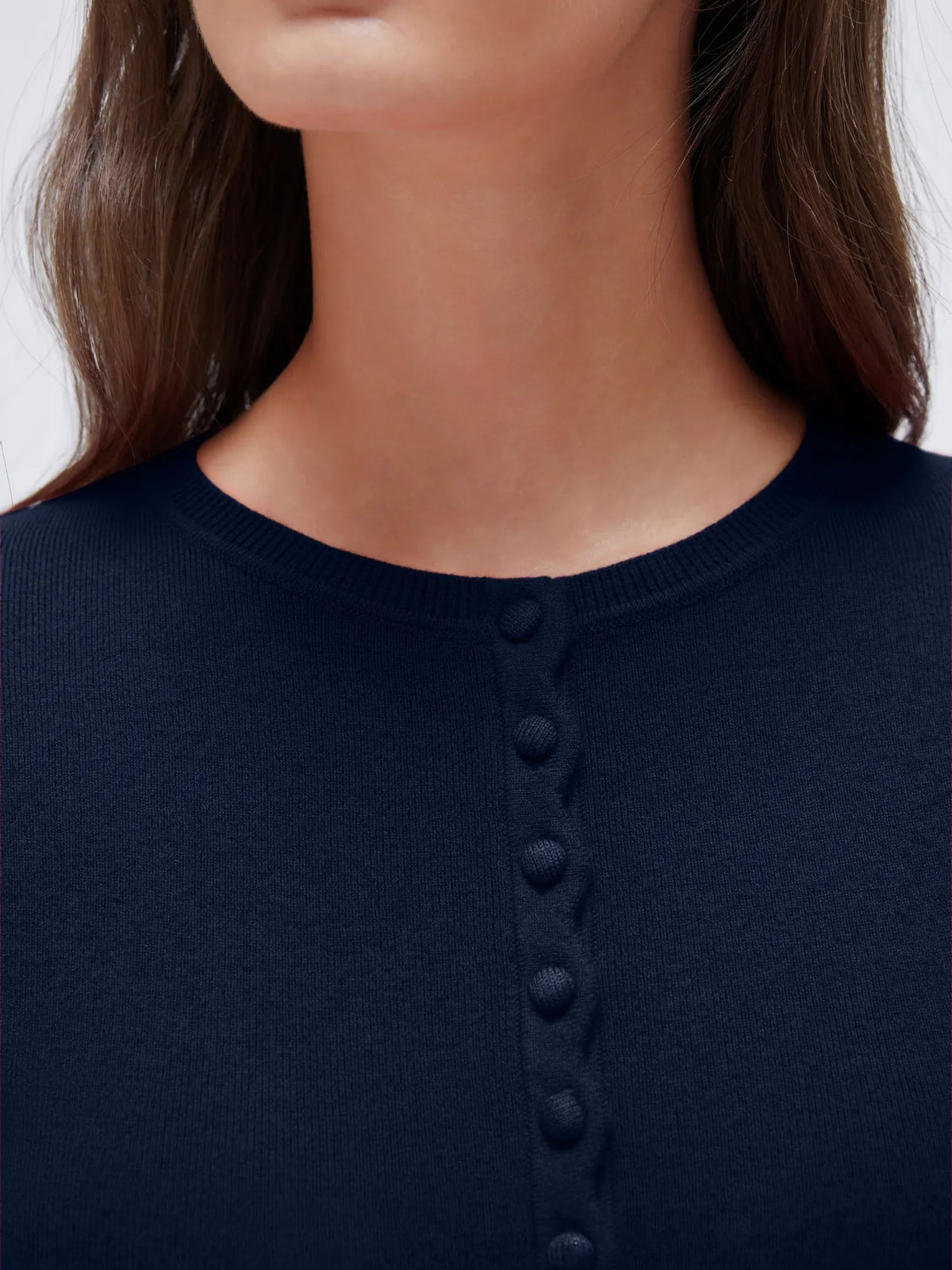 Cashmere Crewneck Cardigan Sweater