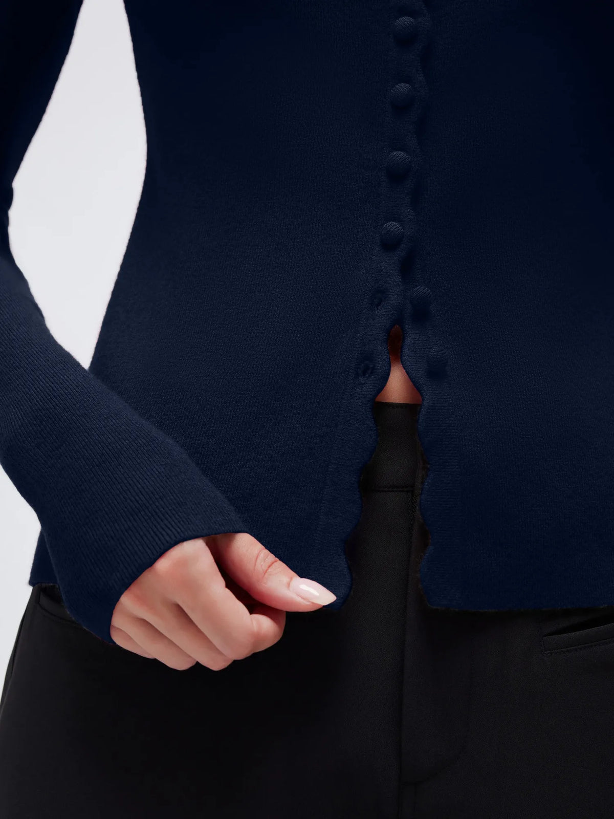 Cashmere Crewneck Cardigan Sweater