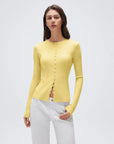 Cashmere Crewneck Cardigan Sweater