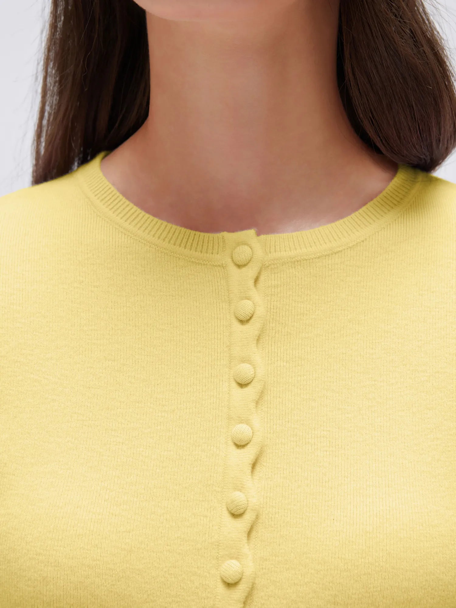 Cashmere Crewneck Cardigan Sweater