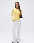 Cashmere Crewneck Cardigan Sweater