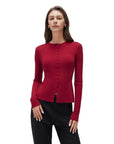 Cashmere Crewneck Cardigan Sweater