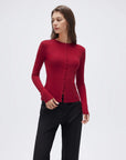 Cashmere Crewneck Cardigan Sweater