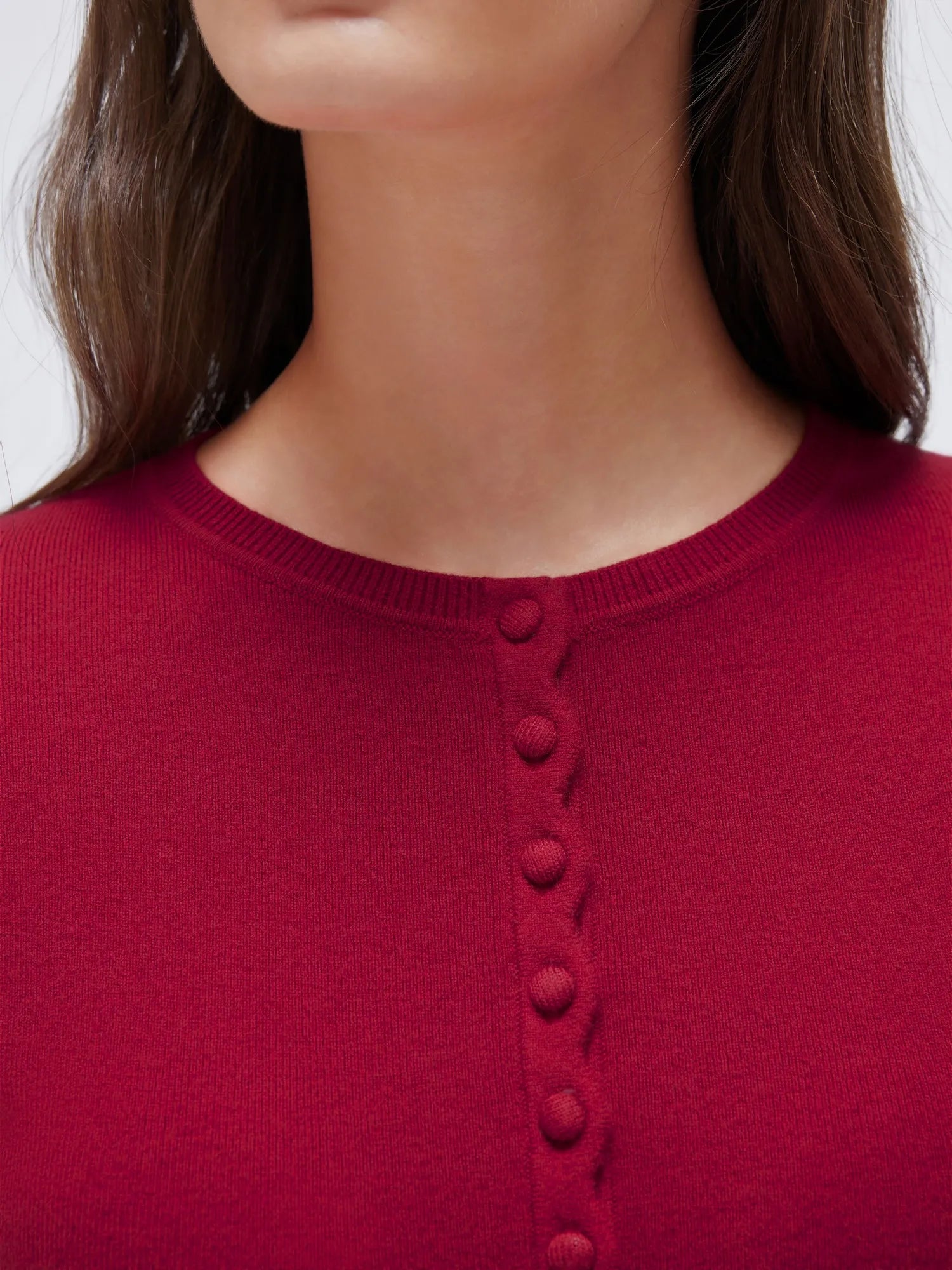 Cashmere Crewneck Cardigan Sweater