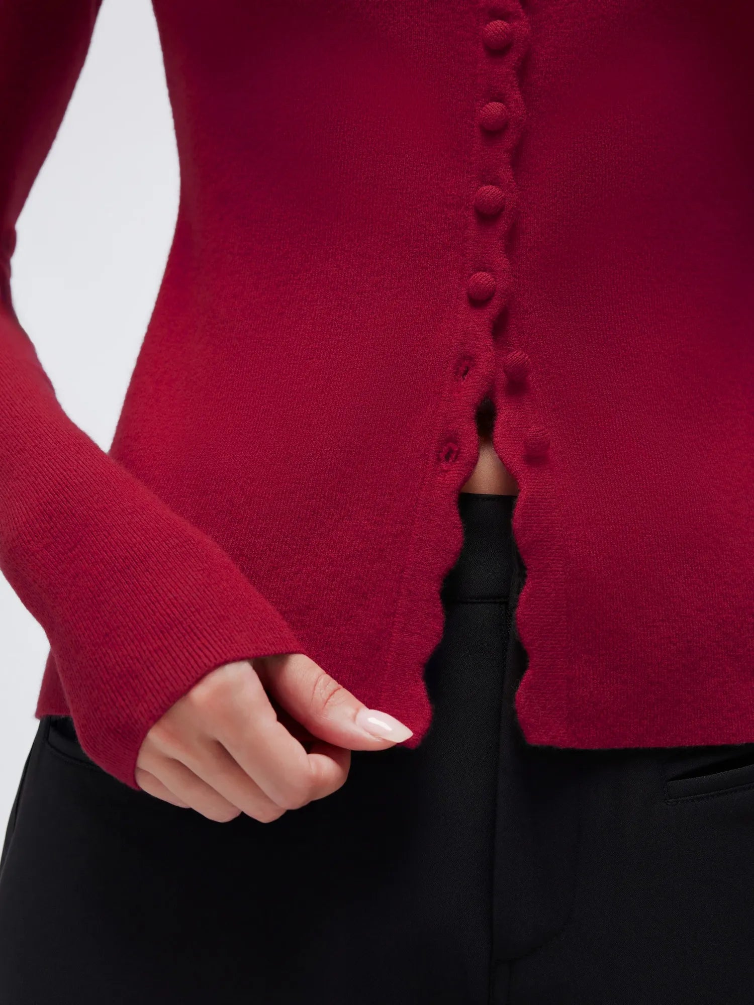 Cashmere Crewneck Cardigan Sweater