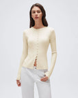 Cashmere Crewneck Cardigan Sweater