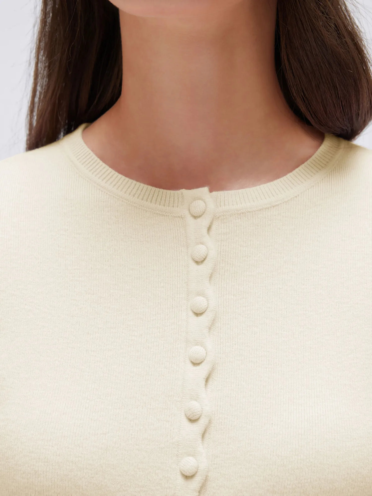 Cashmere Crewneck Cardigan Sweater