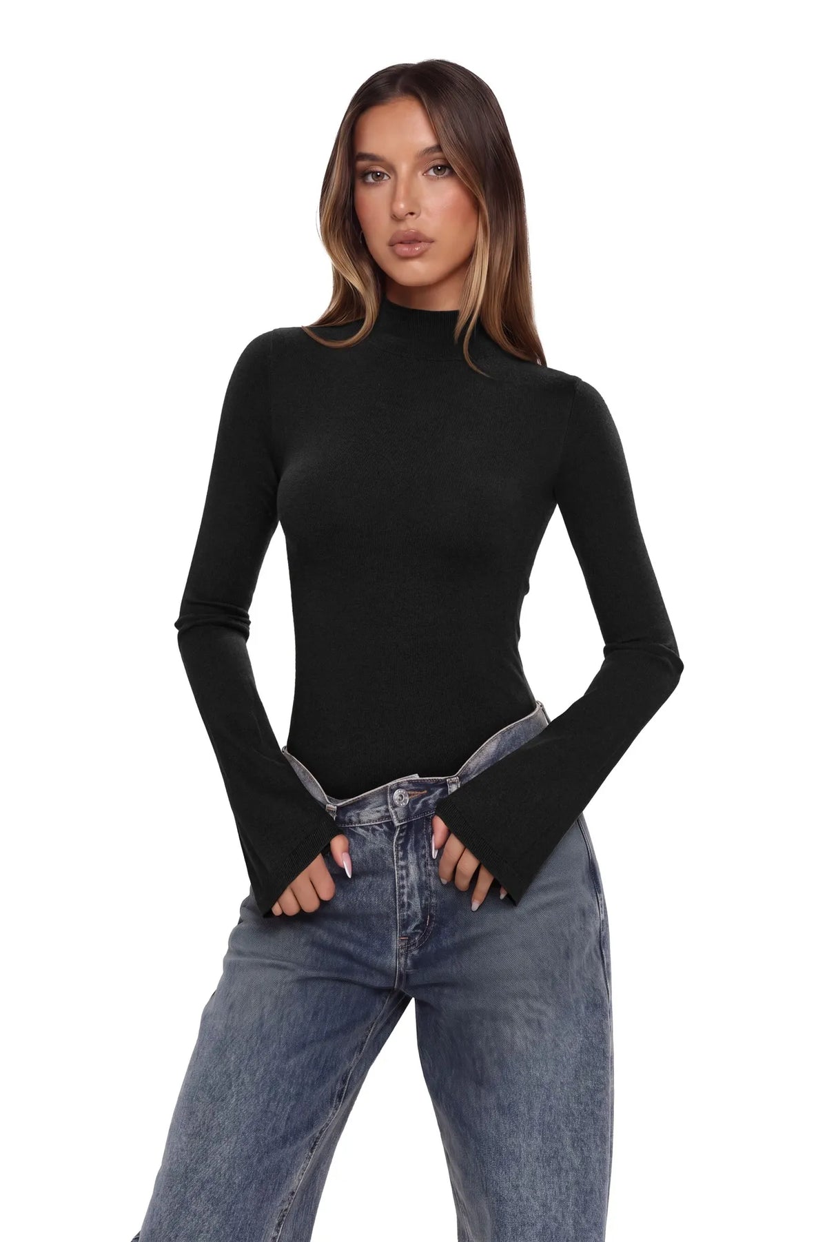 Cashmere Blend Turtleneck Sweaters - Long Sleeve