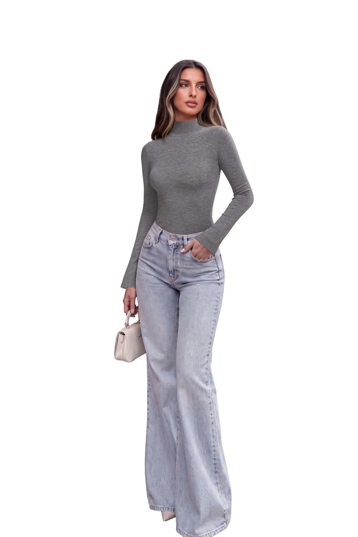 Cashmere Blend Turtleneck Sweaters - Long Sleeve
