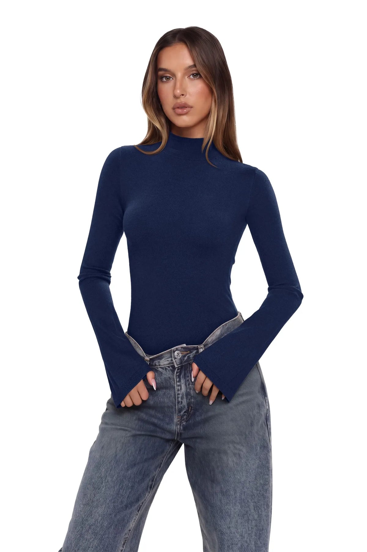 Cashmere Blend Turtleneck Sweaters - Long Sleeve