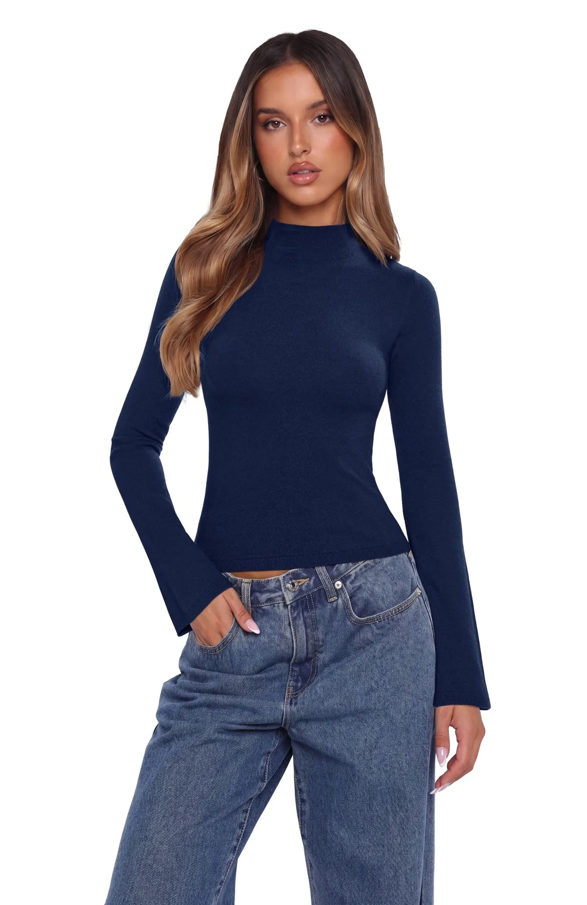 Cashmere Blend Turtleneck Sweaters - Long Sleeve