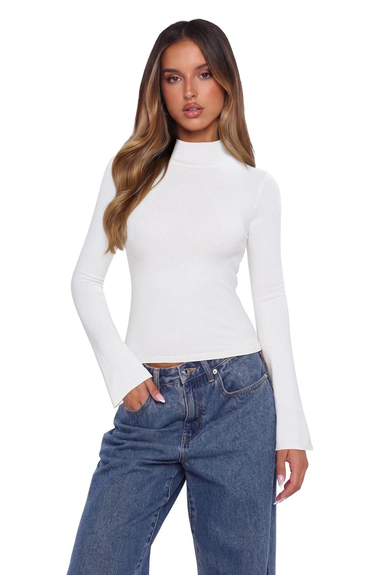 Cashmere Blend Turtleneck Sweaters - Long Sleeve
