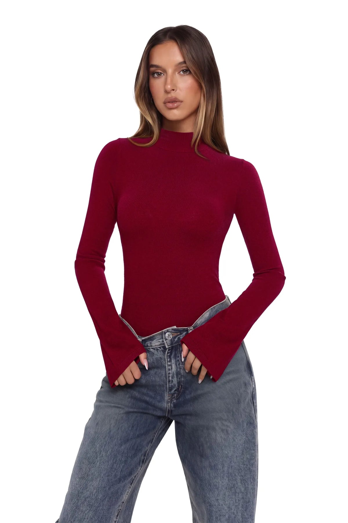Cashmere Blend Turtleneck Sweaters - Long Sleeve