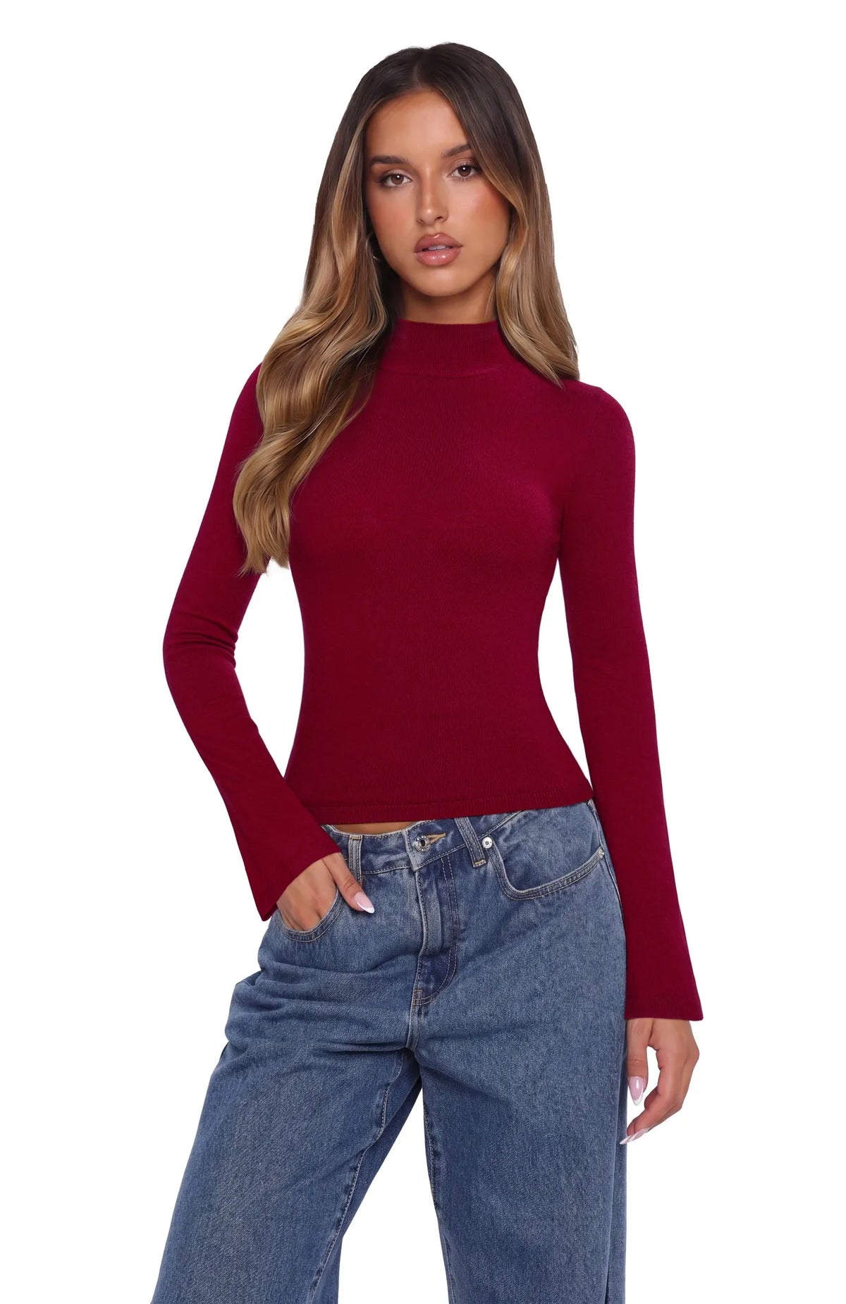 Cashmere Blend Turtleneck Sweaters - Long Sleeve
