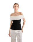 Ribbed Off Shoulder Shirt-SUUKSESS-SUUKSESS