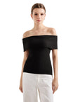 Ribbed Off Shoulder Shirt-SUUKSESS-SUUKSESS