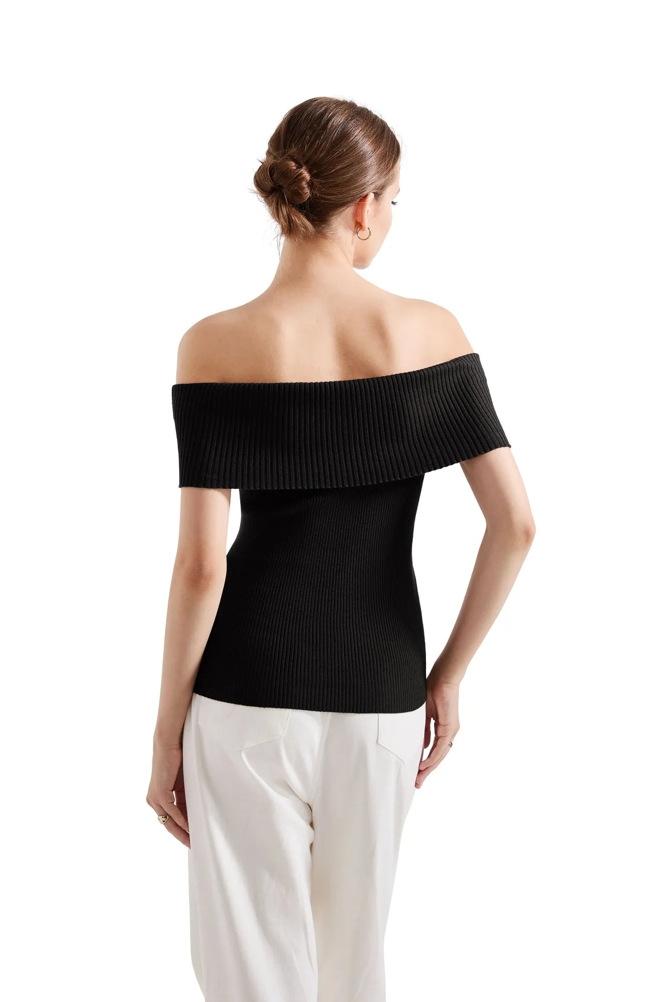 Ribbed Off Shoulder Shirt-SUUKSESS-SUUKSESS