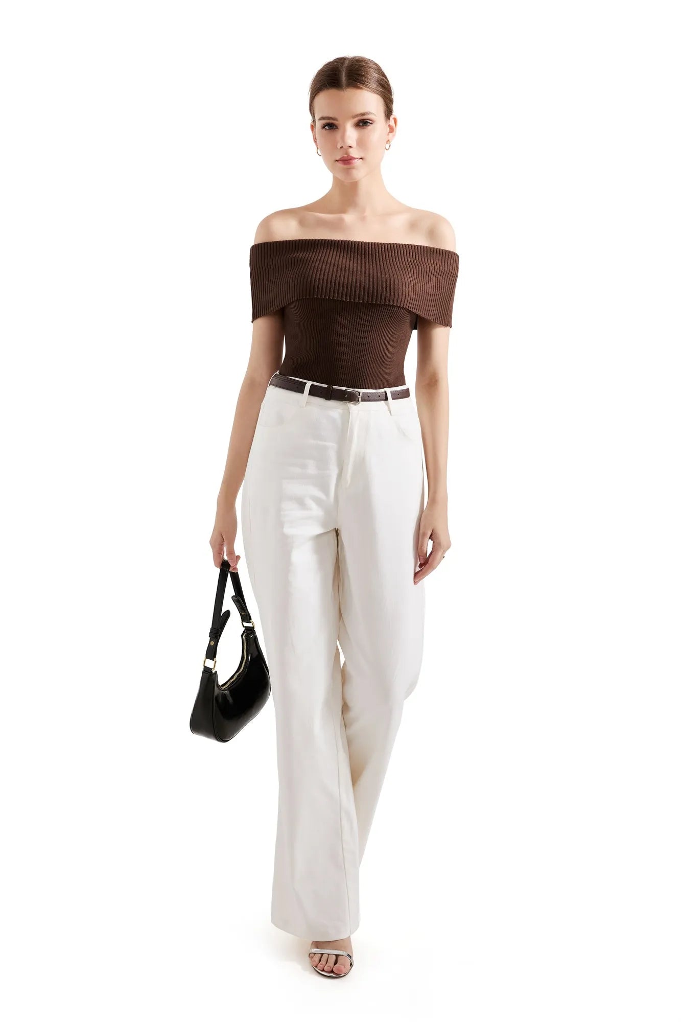 Ribbed Off Shoulder Shirt-SUUKSESS-SUUKSESS