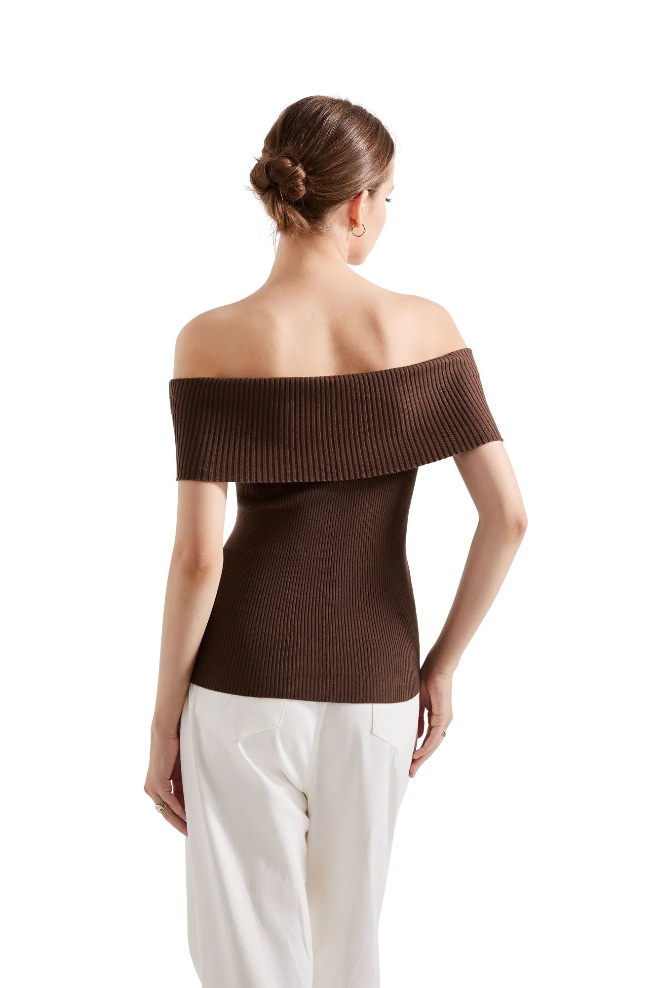 Ribbed Off Shoulder Shirt-SUUKSESS-SUUKSESS