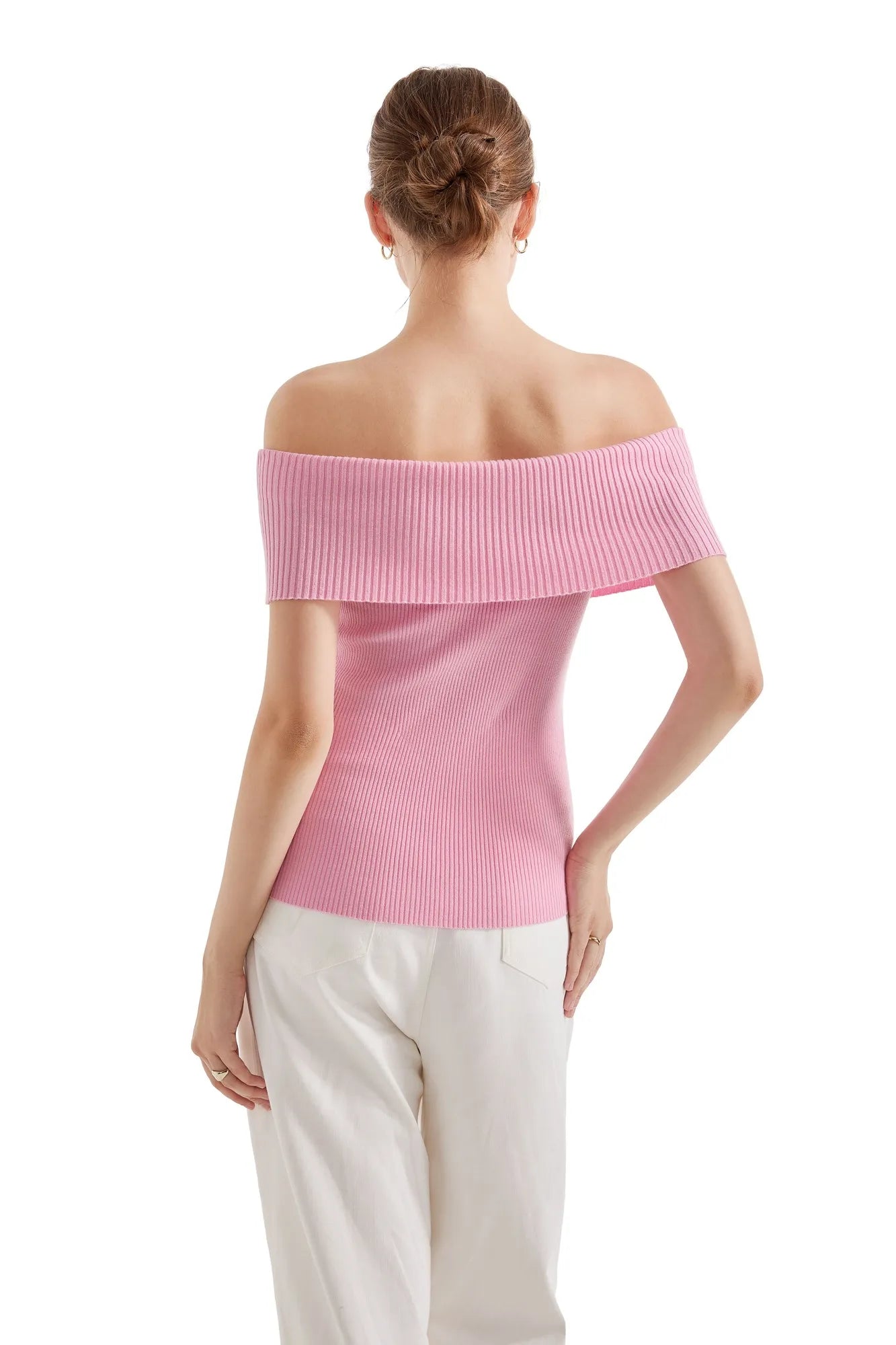 Ribbed Off Shoulder Shirt-SUUKSESS-SUUKSESS