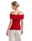 Ribbed Off Shoulder Shirt-SUUKSESS-SUUKSESS