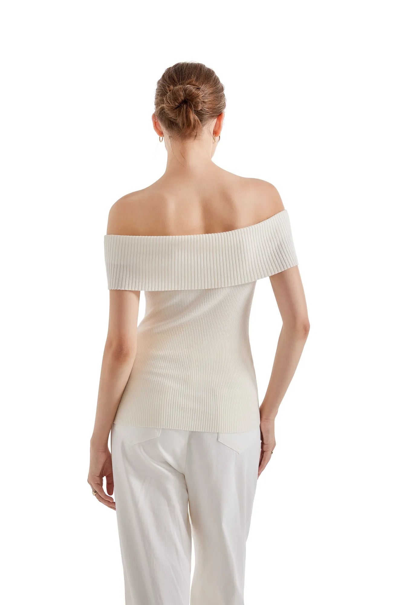 Ribbed Off Shoulder Shirt-SUUKSESS-SUUKSESS