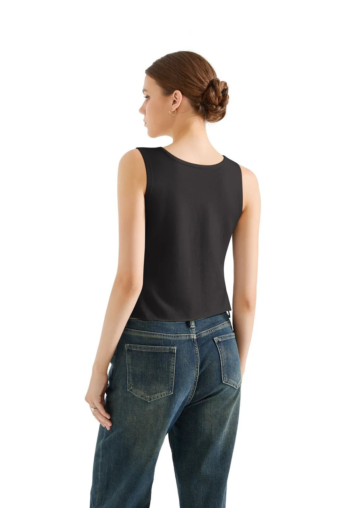 Tie Front Vest Tank Top