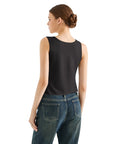 Tie Front Vest Tank Top