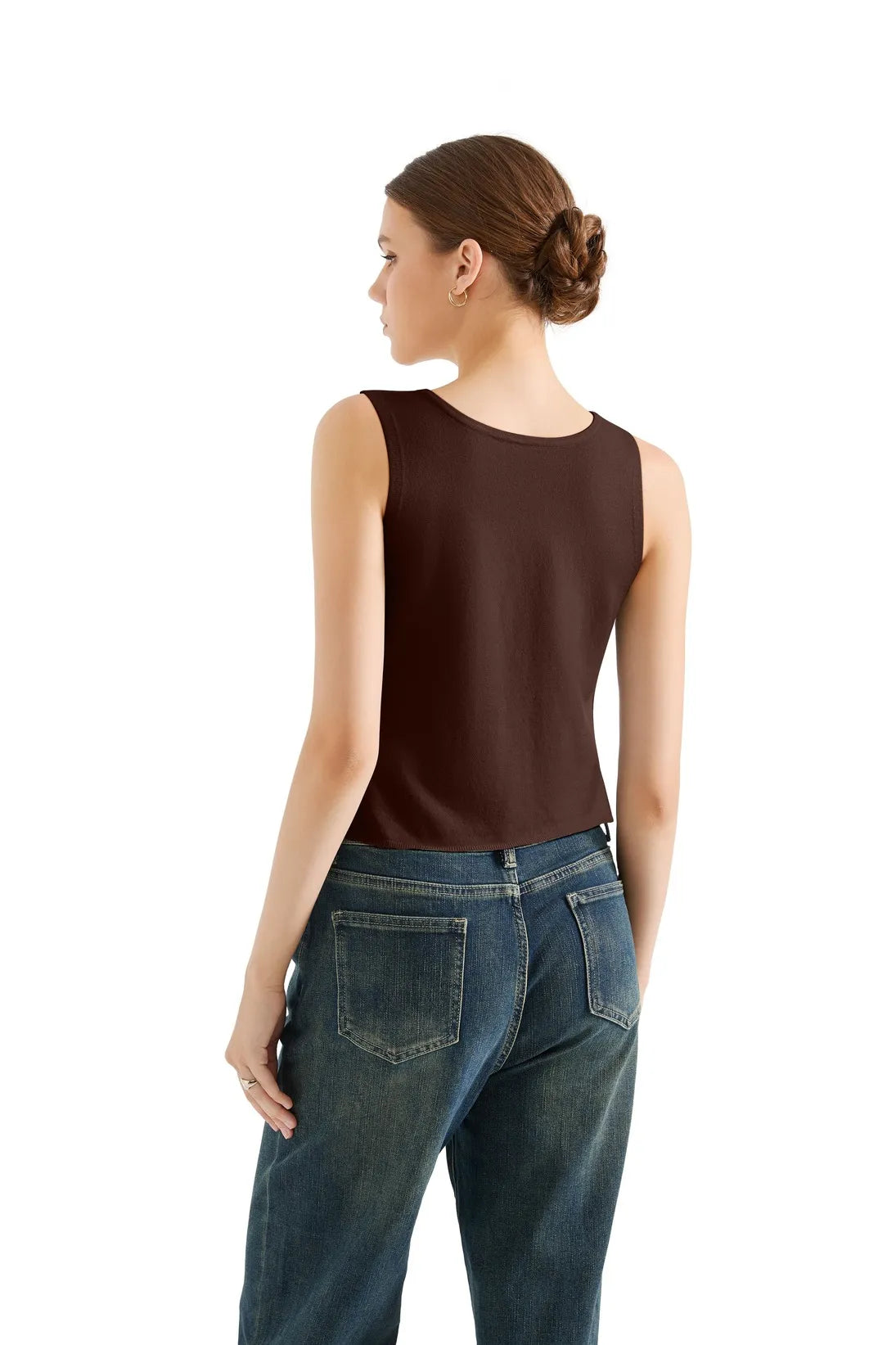 Tie Front Vest Tank Top