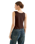 Tie Front Vest Tank Top