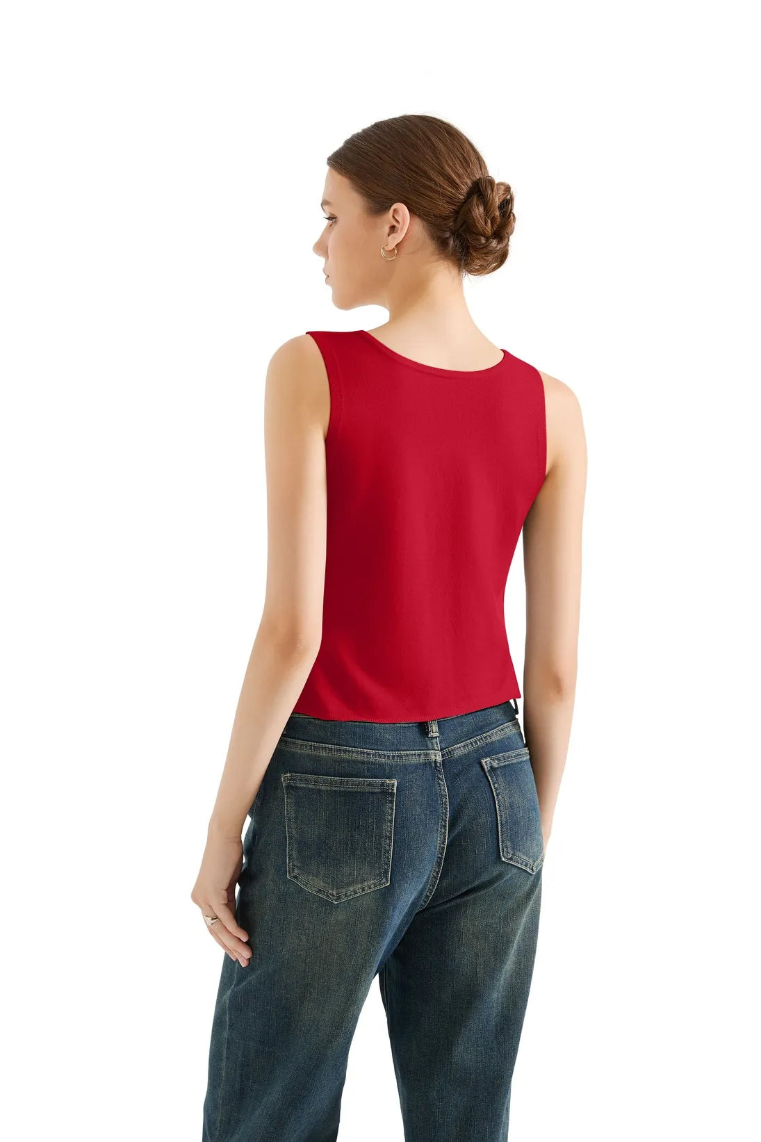 Tie Front Vest Tank Top
