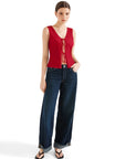 Tie Front Vest Tank Top