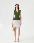 Button Down V Neck Sleeveless Tank Tops Sweater Vest-SUUKSESS-SUUKSESS
