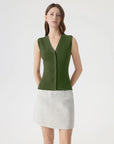 Button Down V Neck Sleeveless Tank Tops Sweater Vest-SUUKSESS-SUUKSESS