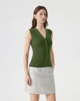 Button Down V Neck Sleeveless Tank Tops Sweater Vest-SUUKSESS-SUUKSESS