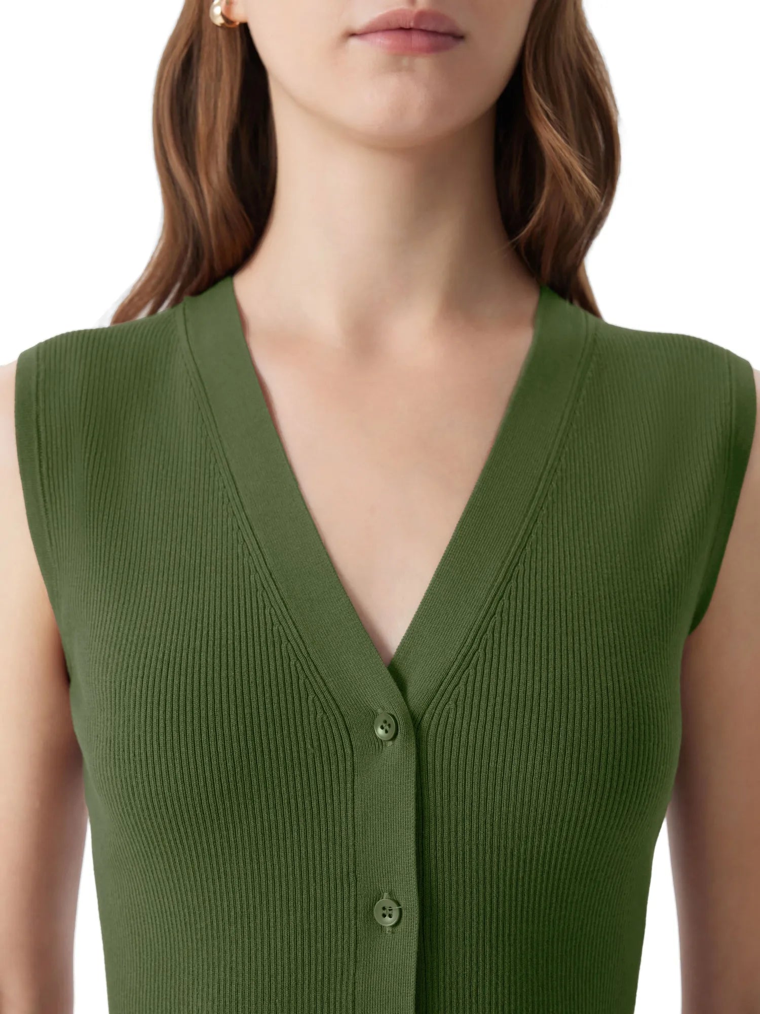 Button Down V Neck Sleeveless Tank Tops Sweater Vest-SUUKSESS-SUUKSESS