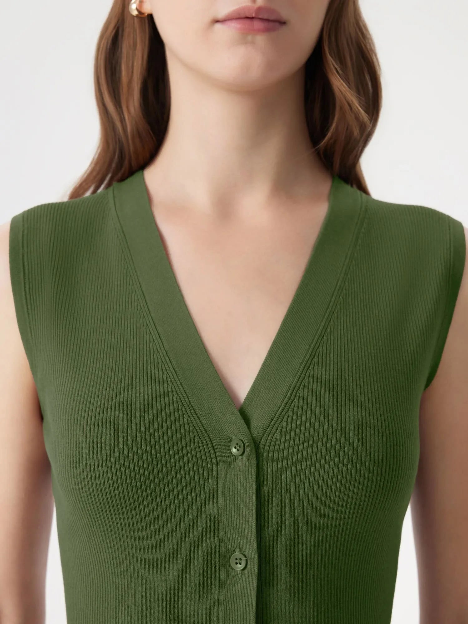 Button Down V Neck Sleeveless Tank Tops Sweater Vest-SUUKSESS-SUUKSESS