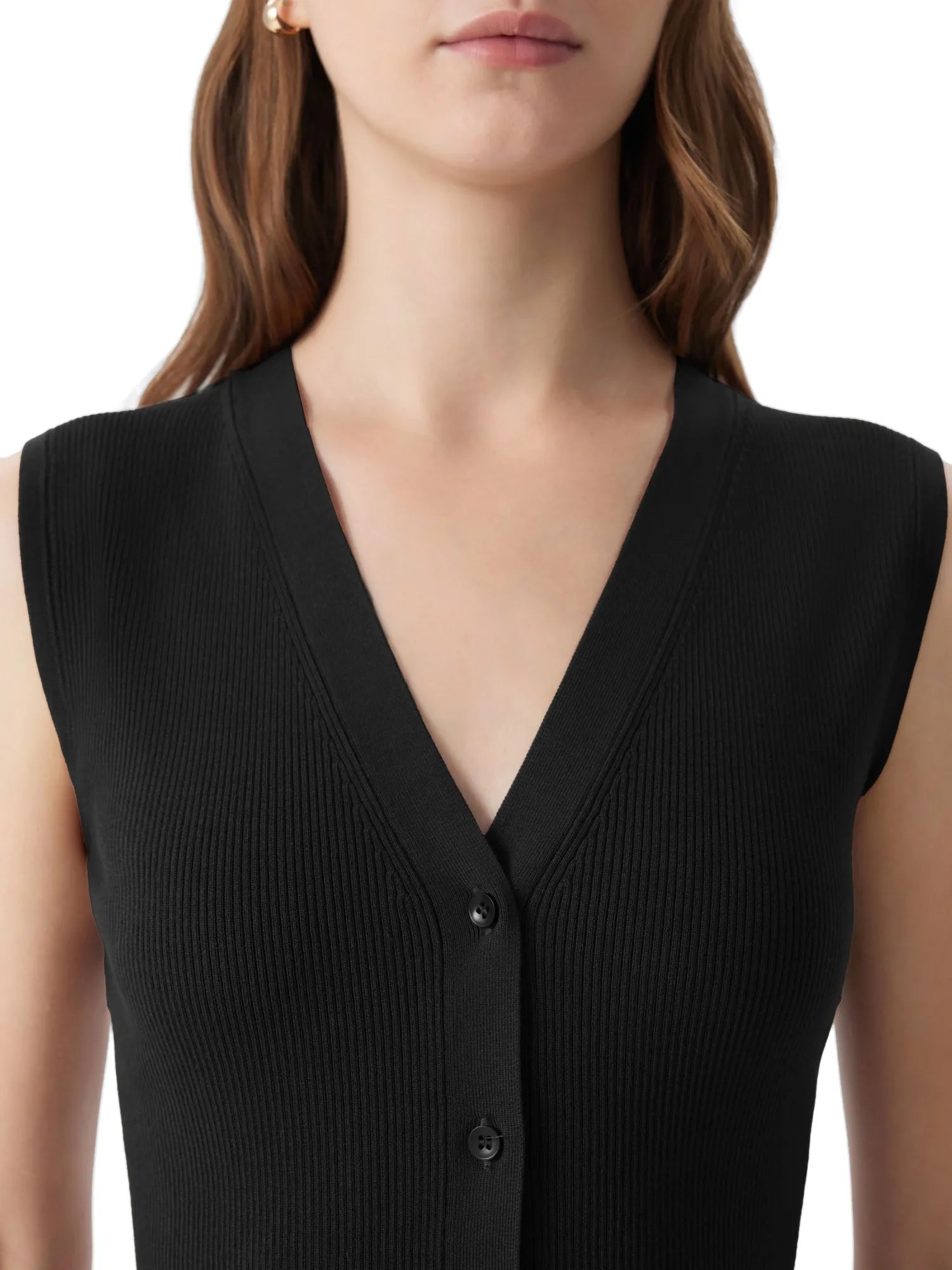 Button Down V Neck Sleeveless Tank Tops Sweater Vest-SUUKSESS-SUUKSESS