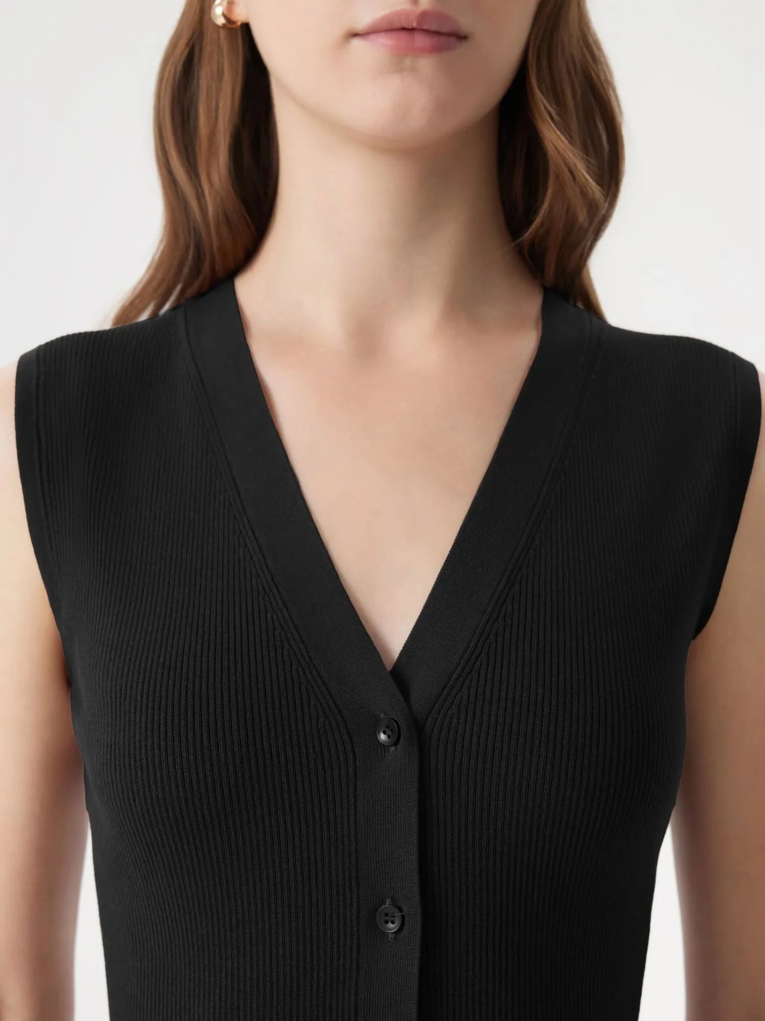 Button Down V Neck Sleeveless Tank Tops Sweater Vest-SUUKSESS-SUUKSESS