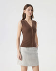 Button Down V Neck Sleeveless Tank Tops Sweater Vest-SUUKSESS-SUUKSESS