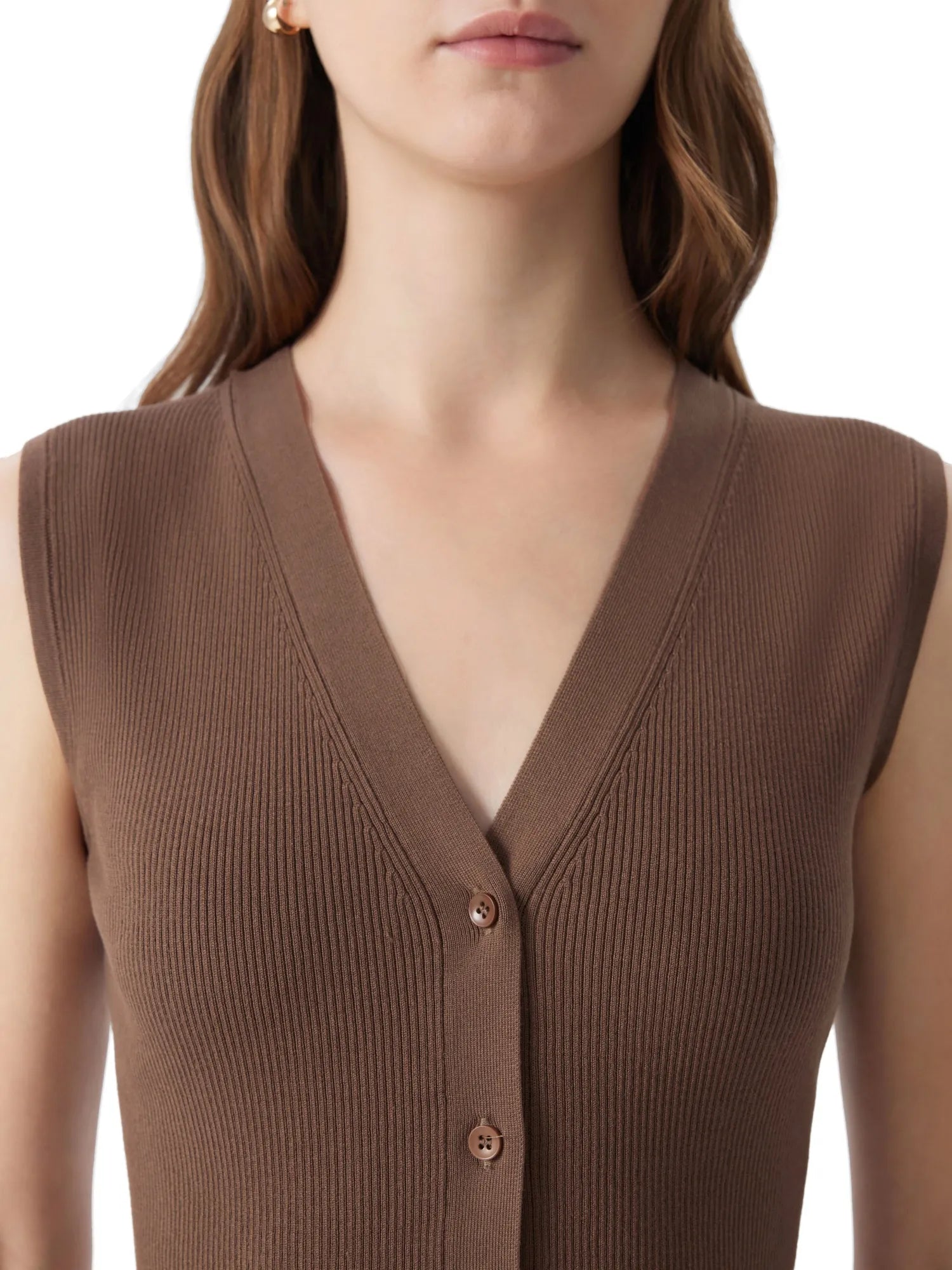 Button Down V Neck Sleeveless Tank Tops Sweater Vest-SUUKSESS-SUUKSESS