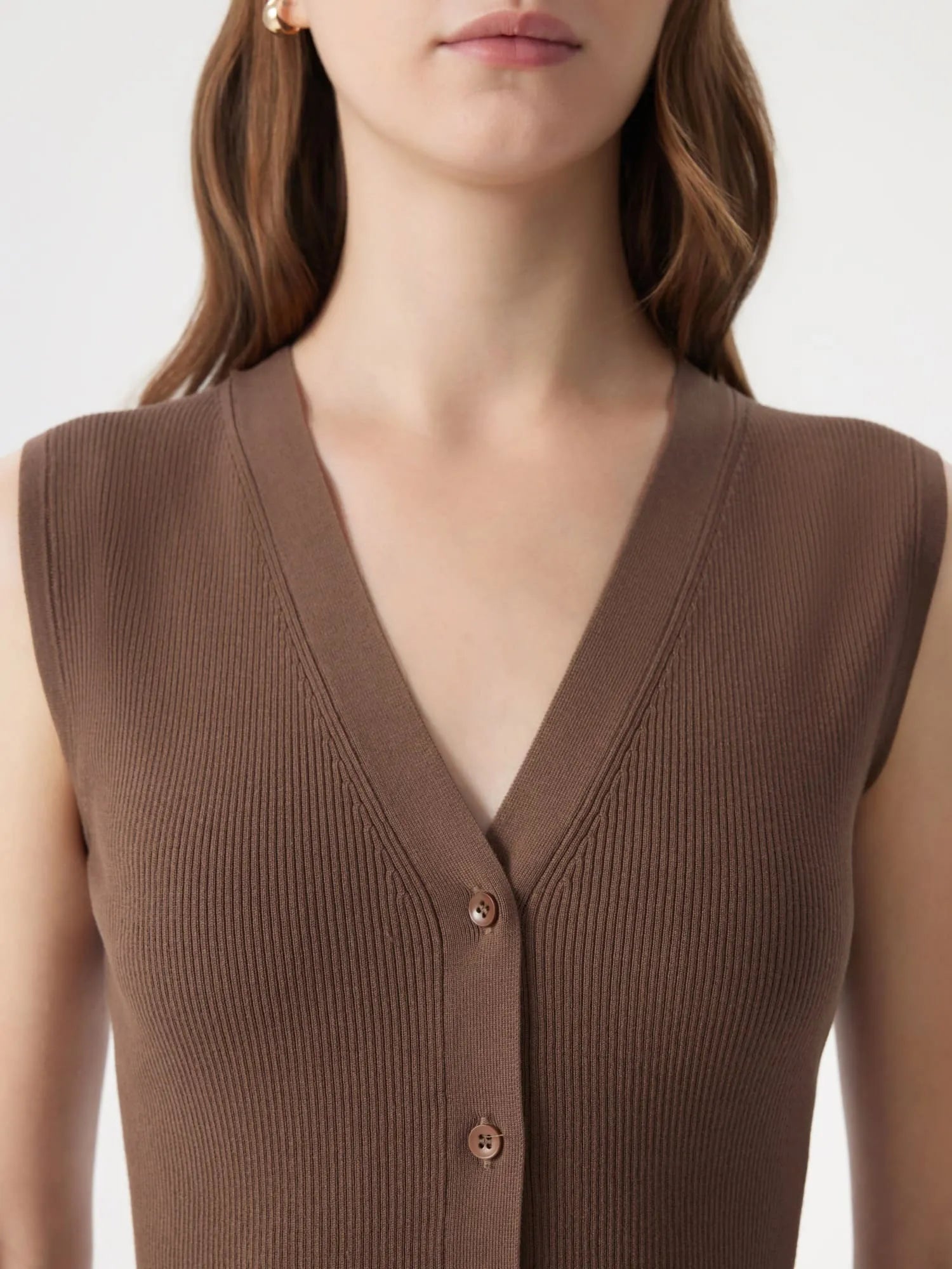 Button Down V Neck Sleeveless Tank Tops Sweater Vest-SUUKSESS-SUUKSESS