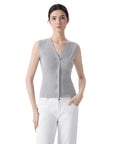 Button Down V Neck Sleeveless Tank Tops Sweater Vest-SUUKSESS-SUUKSESS
