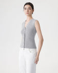 Button Down V Neck Sleeveless Tank Tops Sweater Vest-SUUKSESS-SUUKSESS