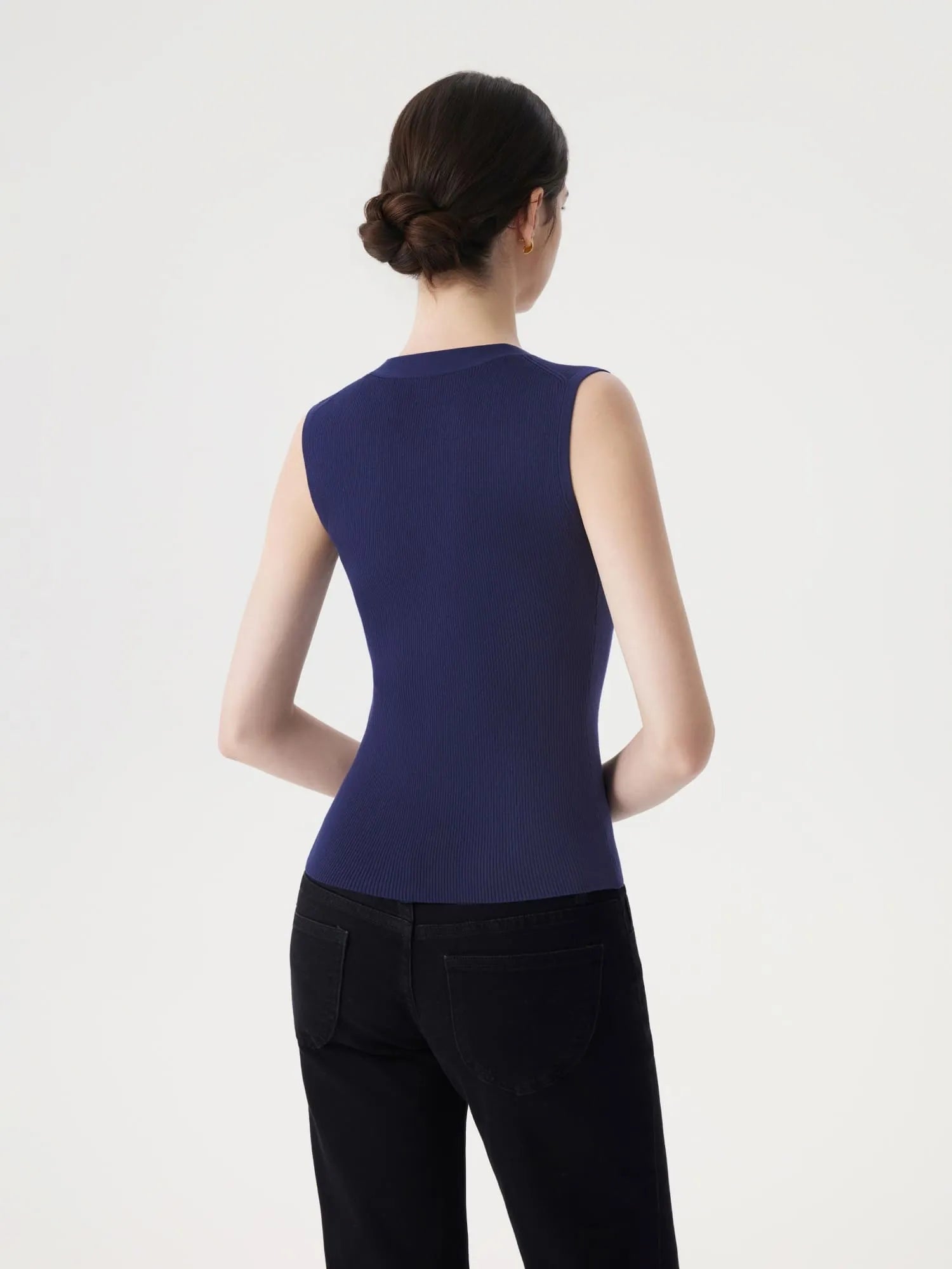 Button Down V Neck Sleeveless Tank Tops Sweater Vest-SUUKSESS-SUUKSESS