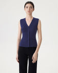 Button Down V Neck Sleeveless Tank Tops Sweater Vest-SUUKSESS-SUUKSESS
